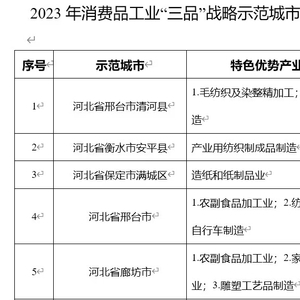 河北五城入选“三品”战略示范城市，劳动保护用品产业迎来发展新机遇